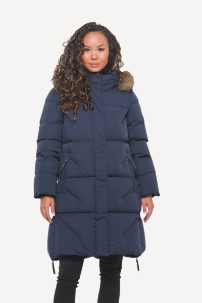 Пальто пуховое Марго SkyStretch Goose (Женский; 42; Индиго без*Меха)